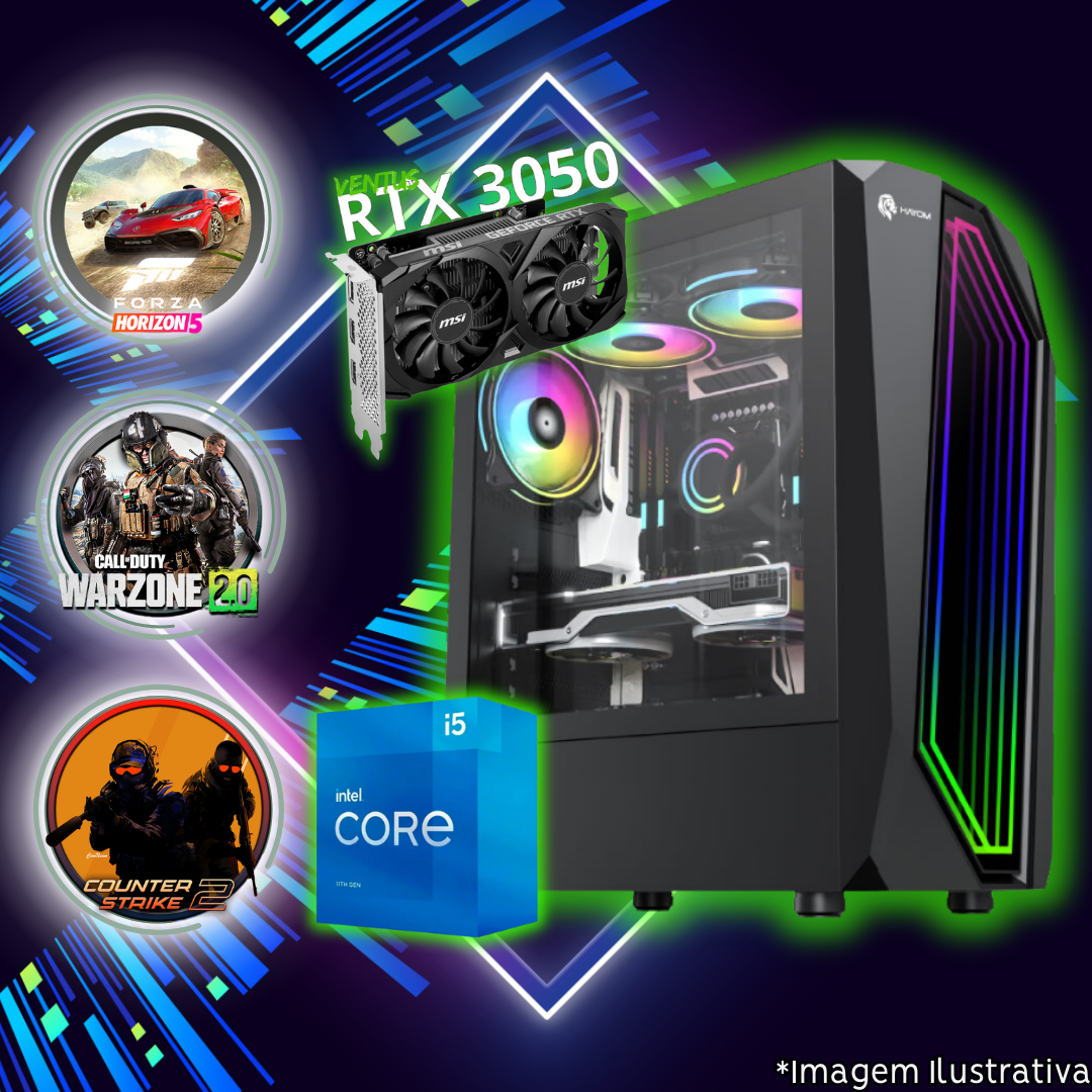 Nº9 - (PC0074) i5-11400, 16GB DDR4, RTX 3050 6GB E GABINETE GAMER