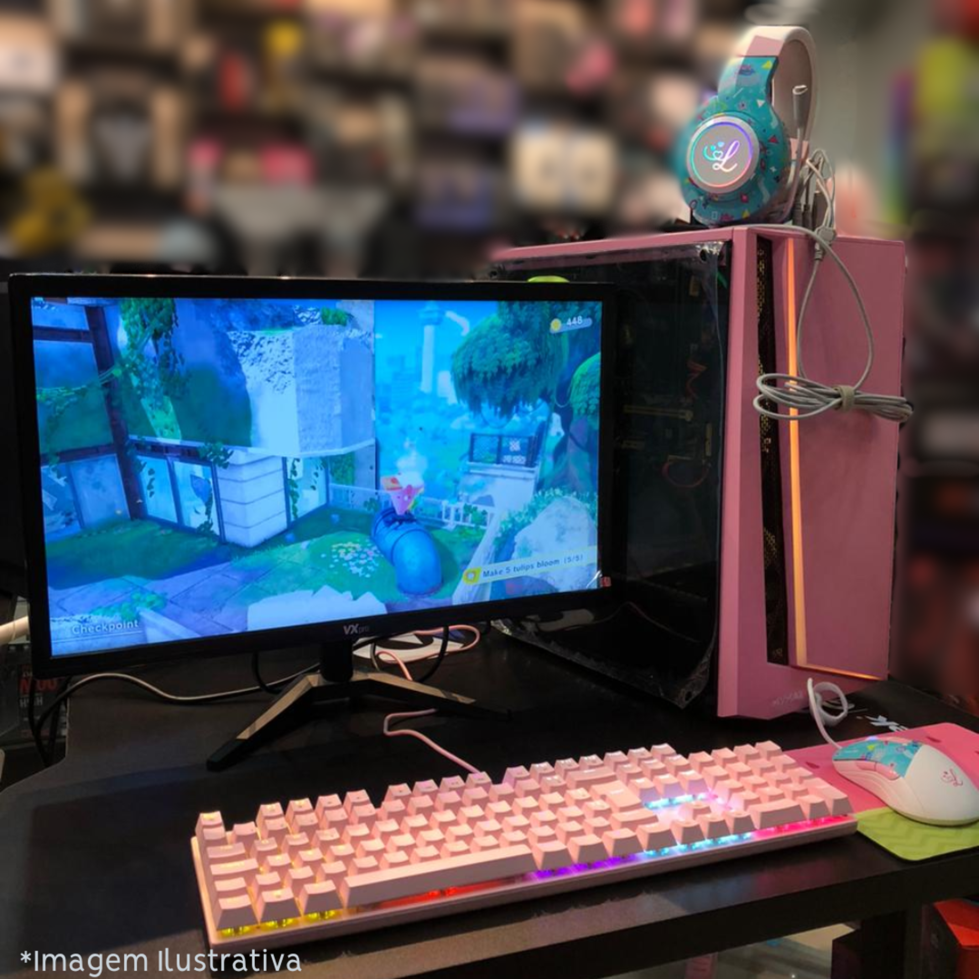 Nº1 - () SETUP GAMER PINK - RYZE 4600G